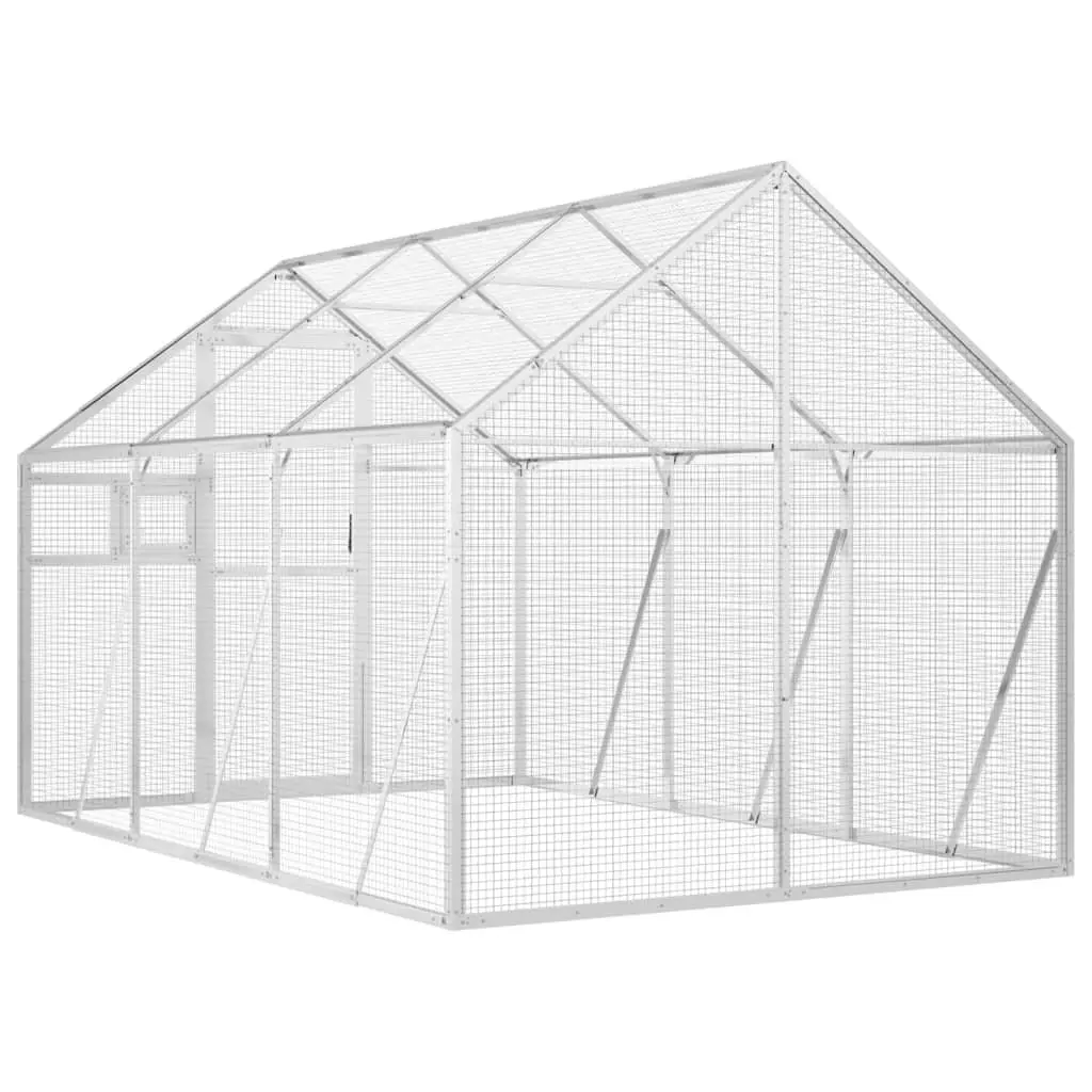 Bird Aviary Aluminium Frame Wire Mesh Cage 1.79x3x1.85m Silver