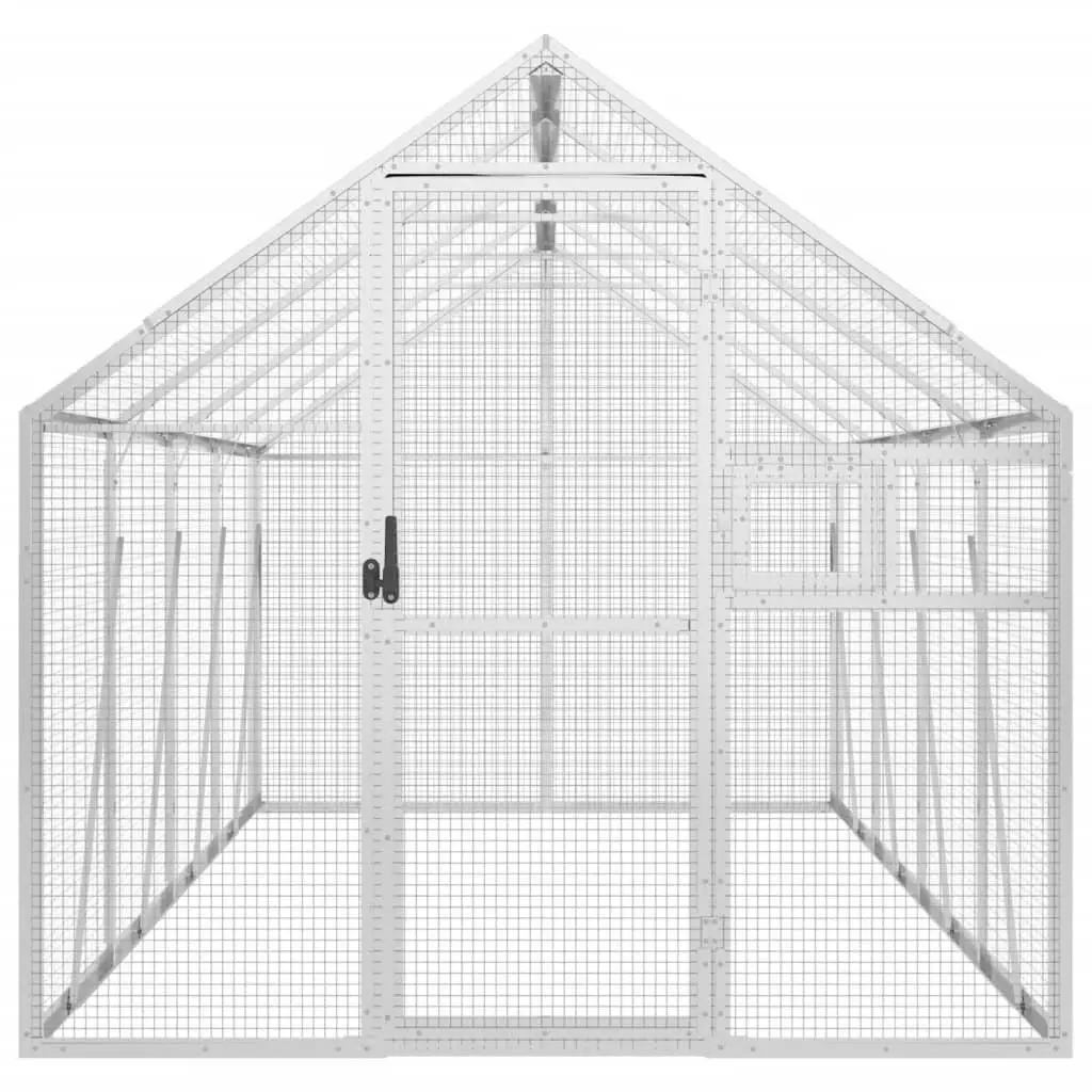 Aviary Bird Cage Aluminium 1.79x4x1.85m Silver Wire Mesh Outdoor Enclosure
