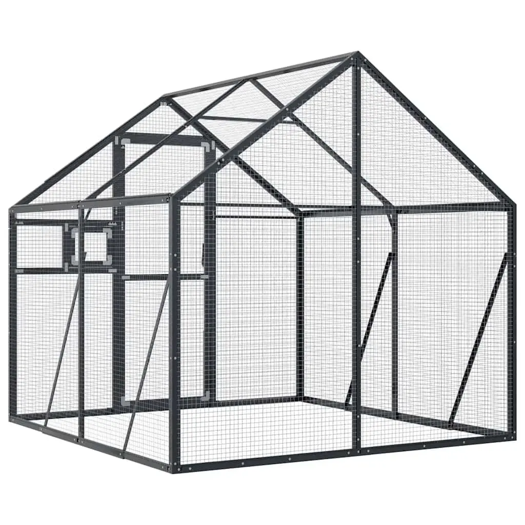 Large Bird Aviary Outdoor Cage Anthracite Metal Frame Enclosure for Parrots