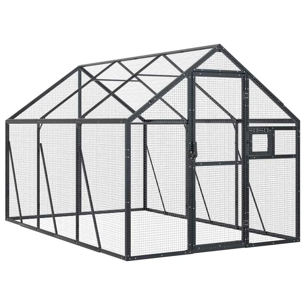 Large Outdoor Cage Aluminium Frame Wire Mesh Anthracite Bird Aviary for Parrots