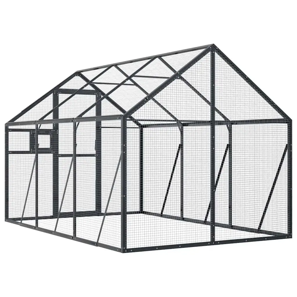 Large Outdoor Cage Aluminium Frame Wire Mesh Anthracite Bird Aviary for Parrots