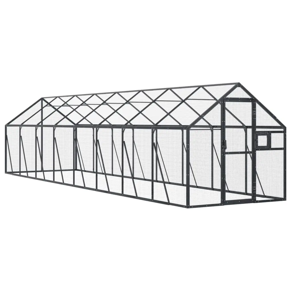 Aviary Bird Cage Anthracite Aluminium Frame Wire Mesh Large Outdoor Garden Pen