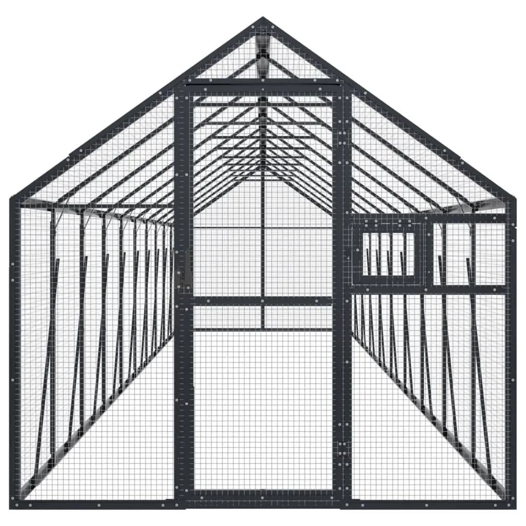 Bird Aviary Aluminium Frame Wire Mesh Large Anthracite Outdoor Enclosure