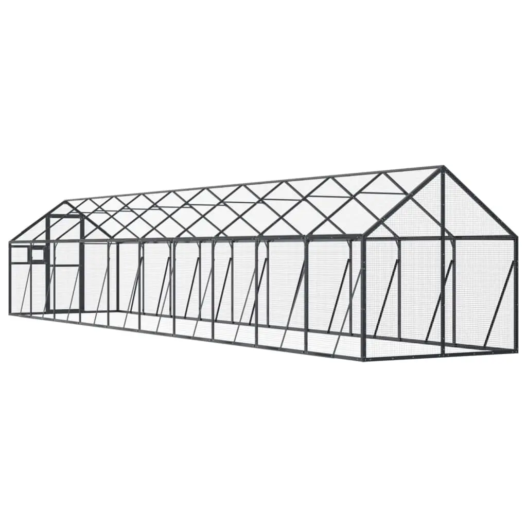 Bird Aviary Aluminium Frame Wire Mesh Large Anthracite Outdoor Enclosure