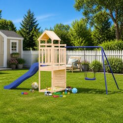 Versatile Outdoor Swing and Slide Set for Kids
