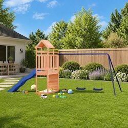 Outdoor Playset with Sandbox and Swing for Home Use