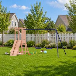 Versatile Wooden Outdoor Playset for Active Playtime