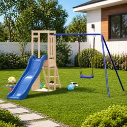 Wooden Outdoor Playset for Fun and Adventure