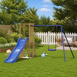 Functional Wooden Playset for Outdoor Adventures