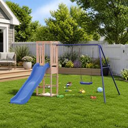 Versatile Wooden Playset for Outdoor Adventures