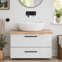 Bathroom Countertop Brown Solid Wood 80x50x4 cm Worktop Vanity Top Surface
