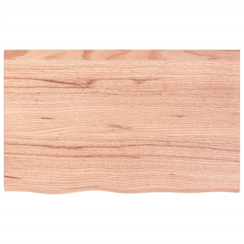Bathroom Countertop Solid Oak Wood 80x50x6 cm Brown Handmade Live Edge Vanity Worktop Desk Cabinet Top