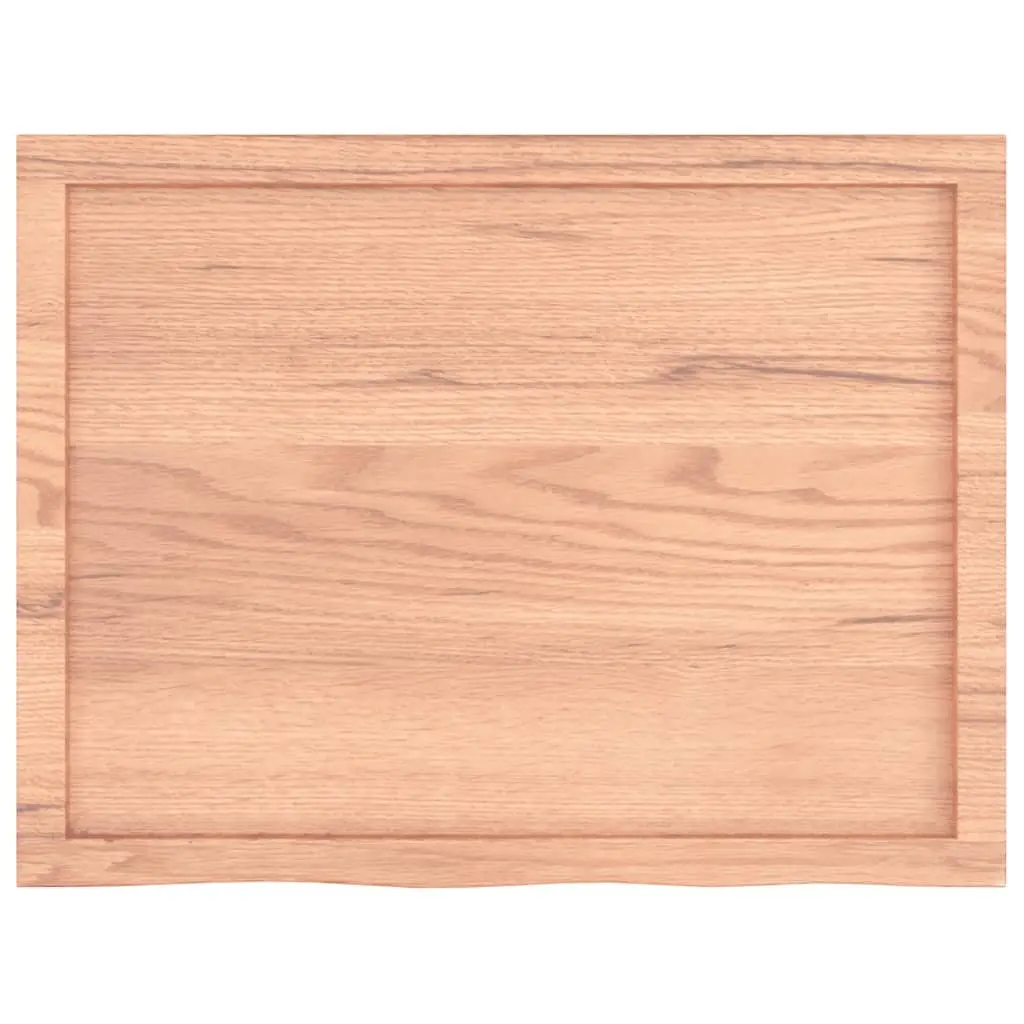 Bathroom Countertop Solid Oak Wood 80x60cm Brown Varnished Surface