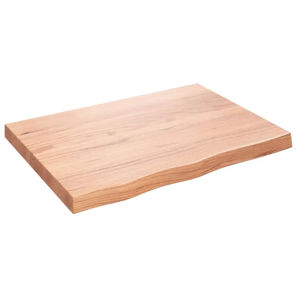 Bathroom Countertop Solid Oak Wood 80x60x6 cm Brown Handmade Live Edge