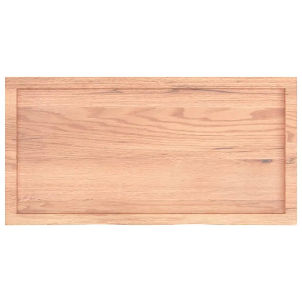 Solid Brown Oak Bathroom Countertop 100x50x6 cm