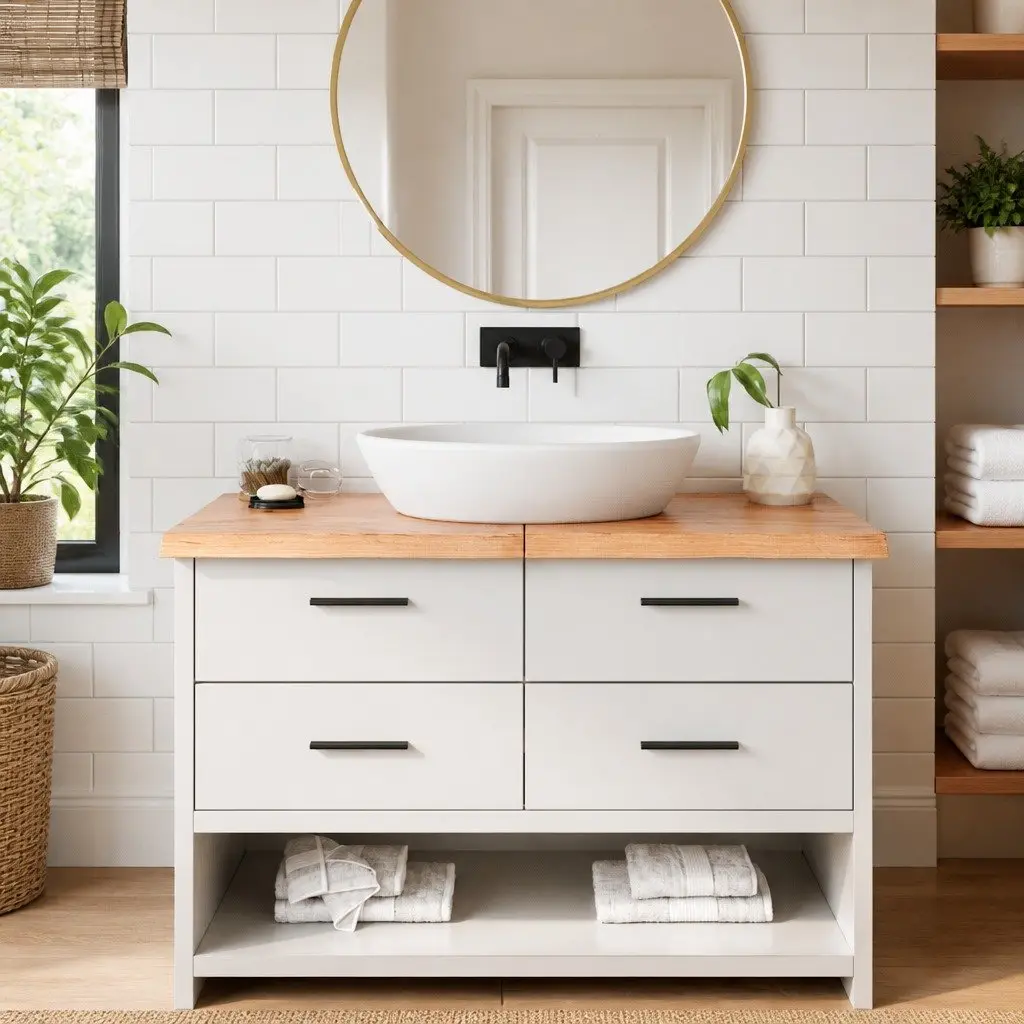 Solid Wood Vanity Top 120x50x4 cm