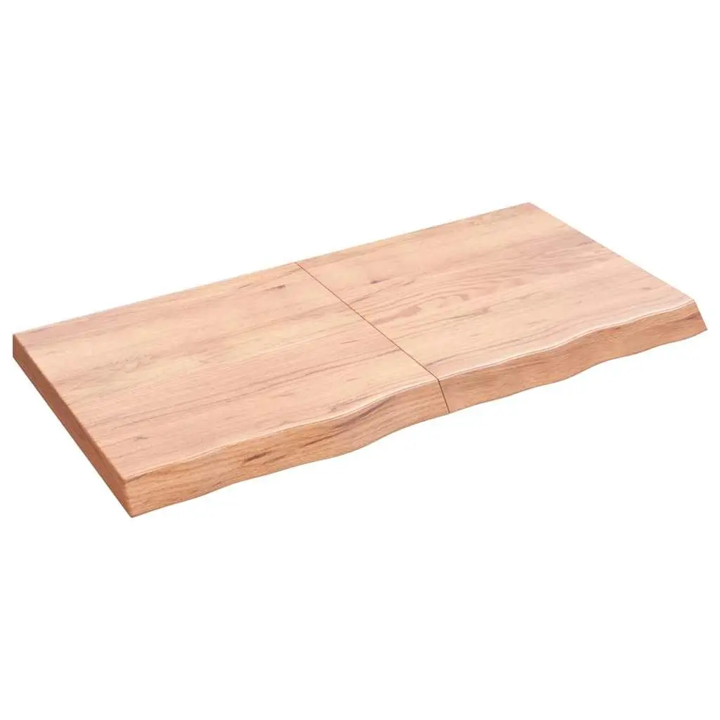 Bathroom Countertop Solid Oak Wood 120x60x6cm Brown Handmade Foldable
