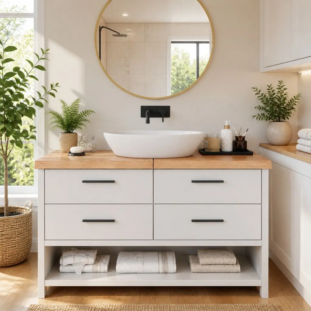 Solid Oak Wood Countertop 140x50x6 cm