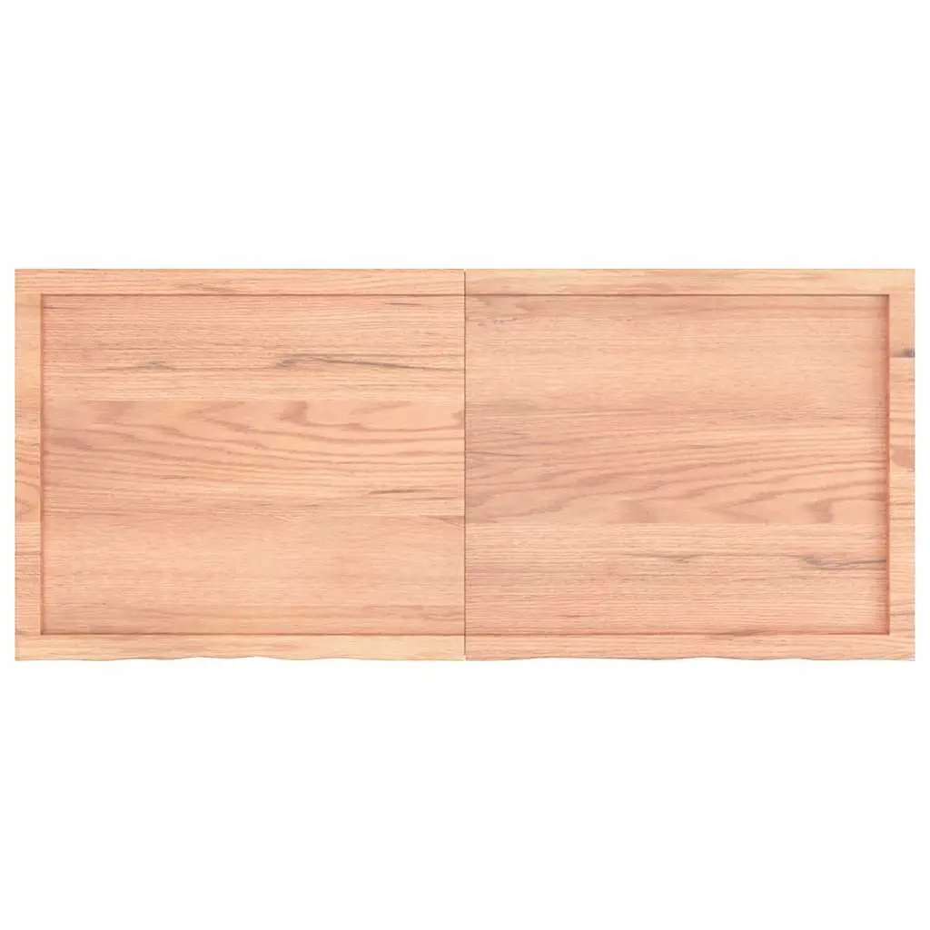 Bathroom Countertop Solid Oak Wood 140x60 cm Brown Live Edge Varnished