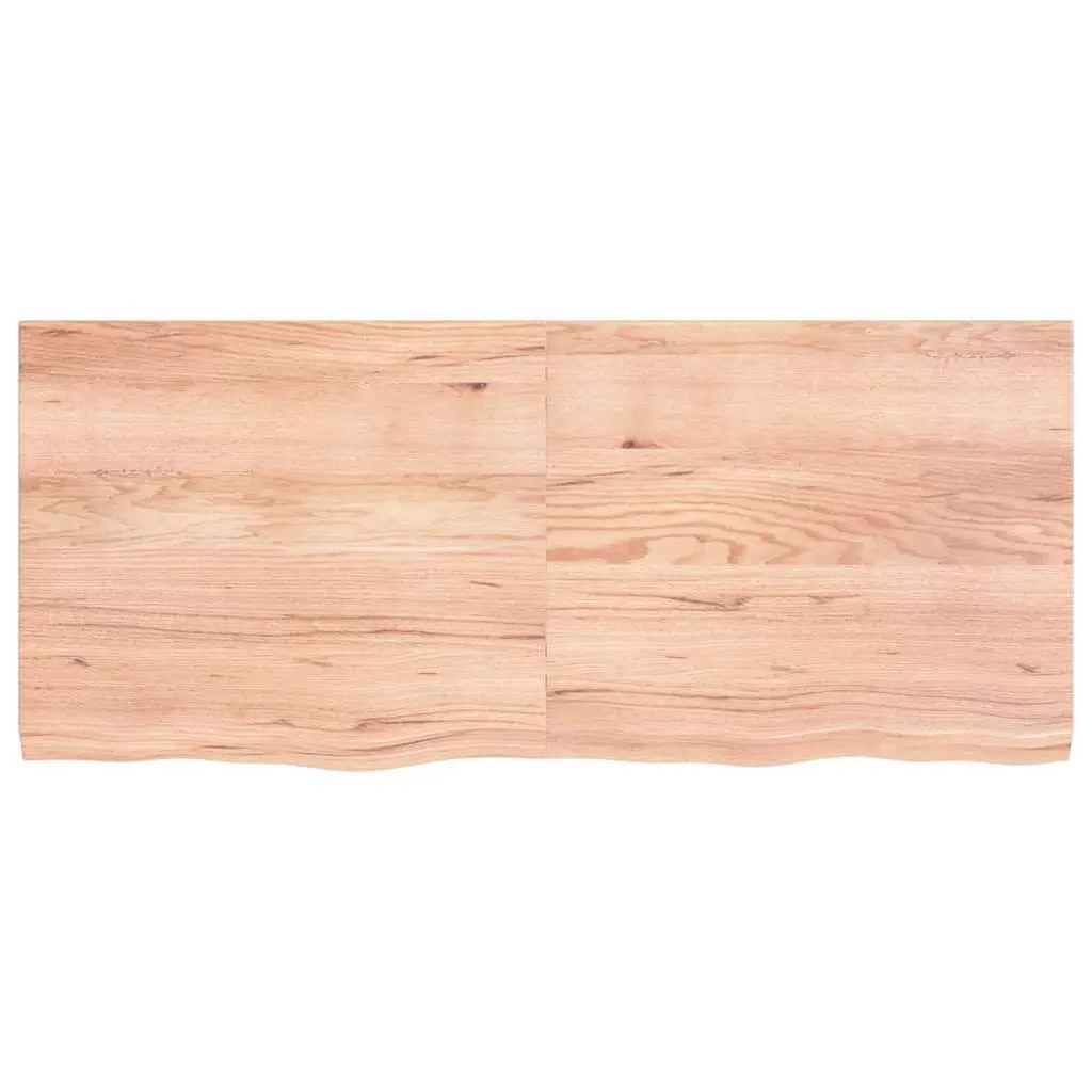 Bathroom Countertop Solid Oak Wood 140x60 cm Brown Live Edge Varnished