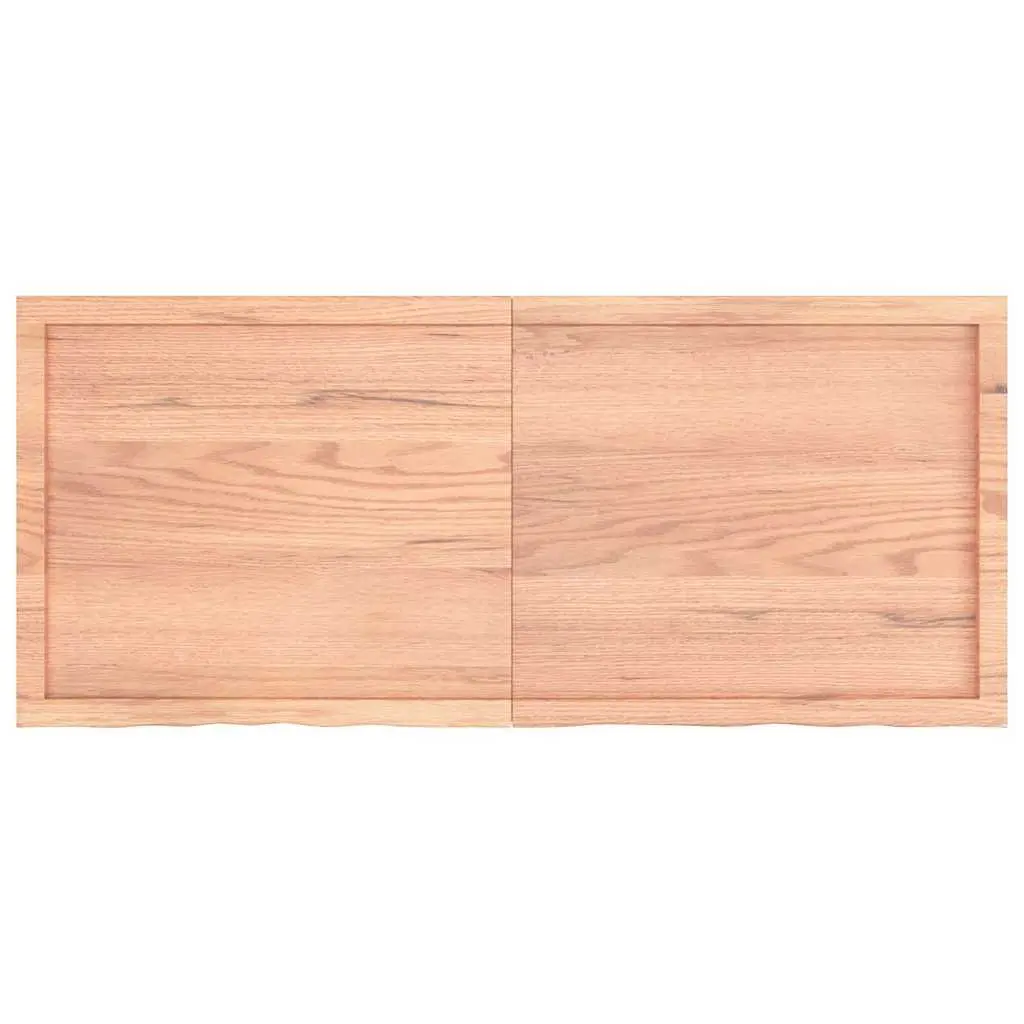 Bathroom Countertop Solid Oak Wood 140x60cm Brown Live Edge Vanity Top Shelf