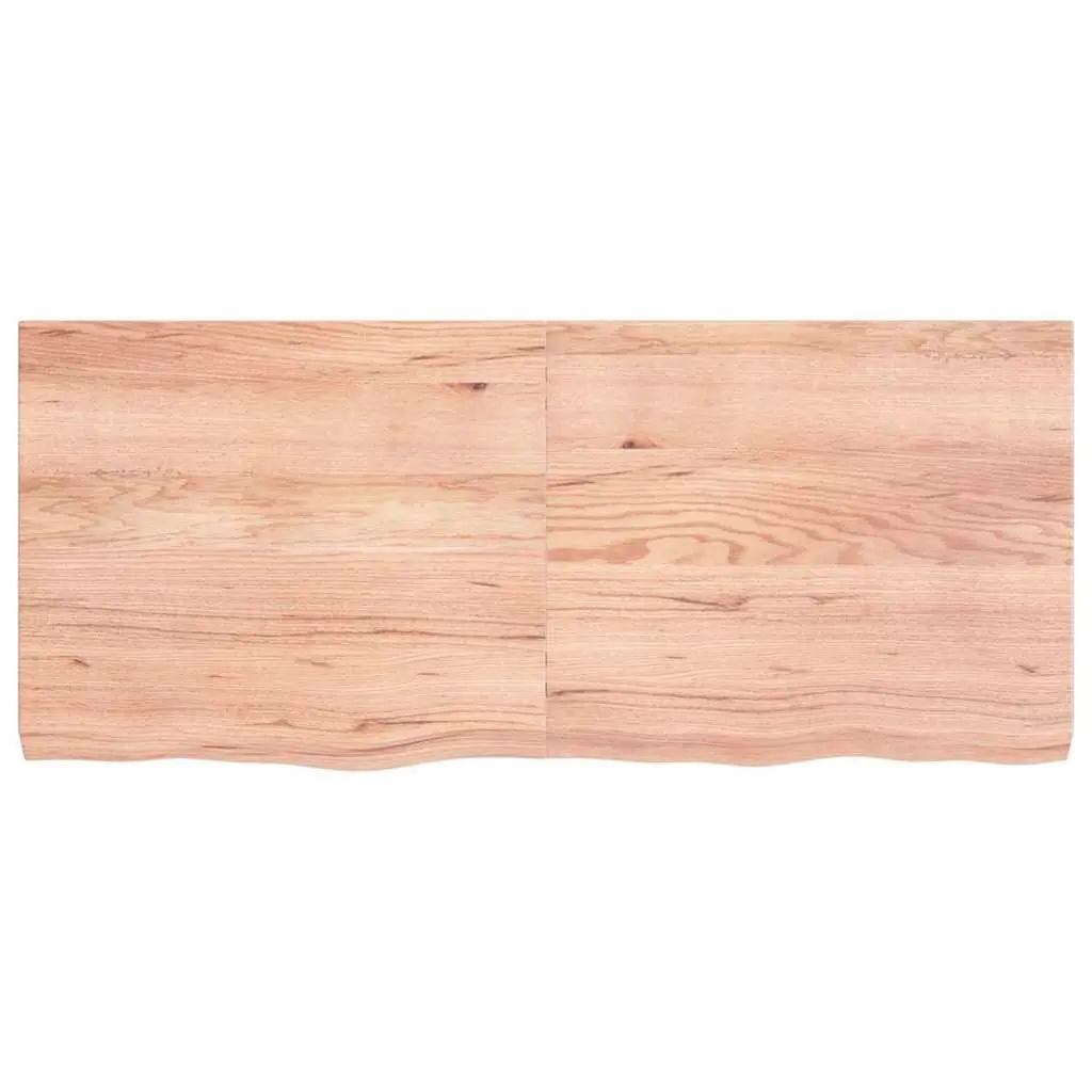 Bathroom Countertop Solid Oak Wood 140x60cm Brown Live Edge Vanity Top Shelf