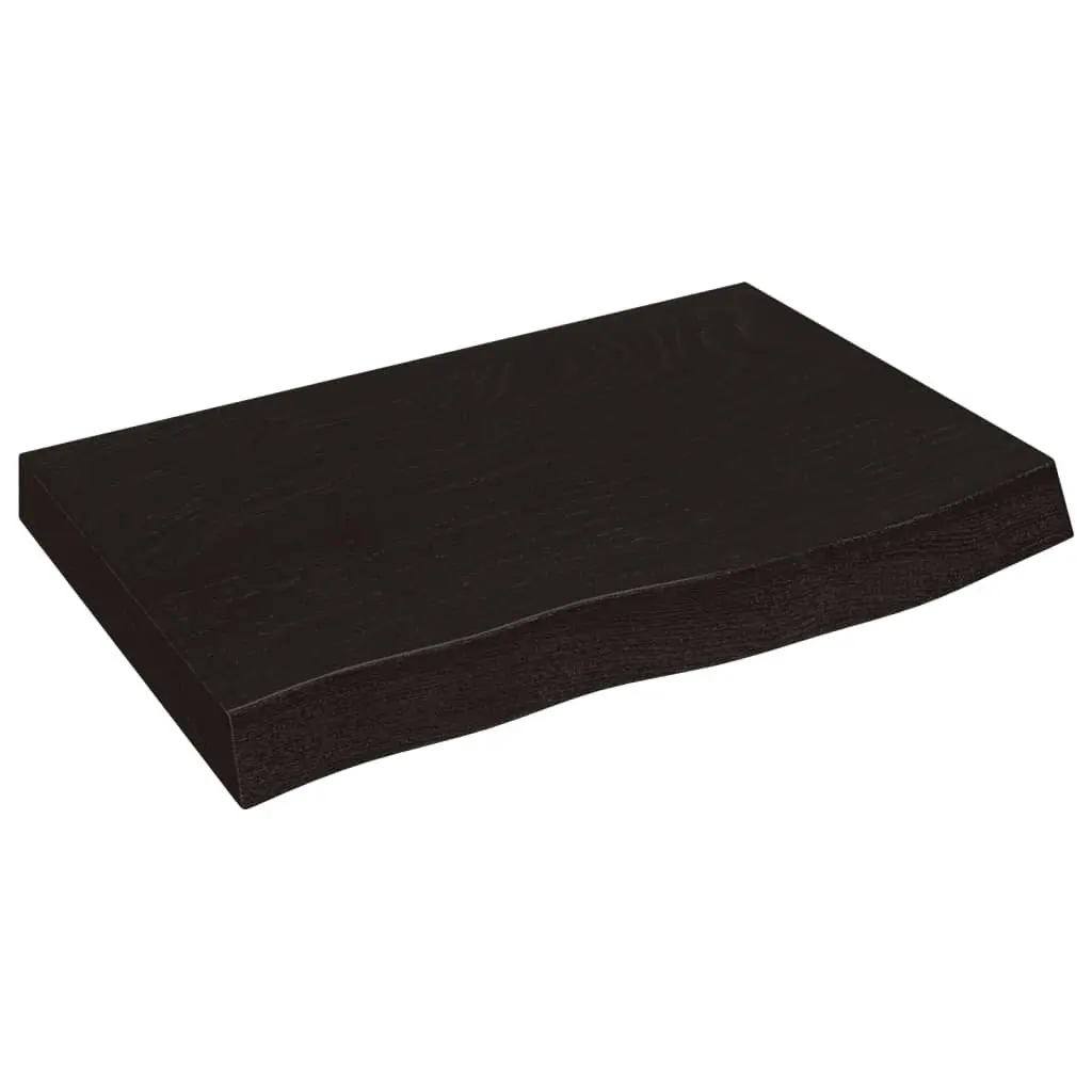 Bathroom Countertop Handmade Solid Oak Wood 60x50x4cm Dark Brown Vanity Top Worktop