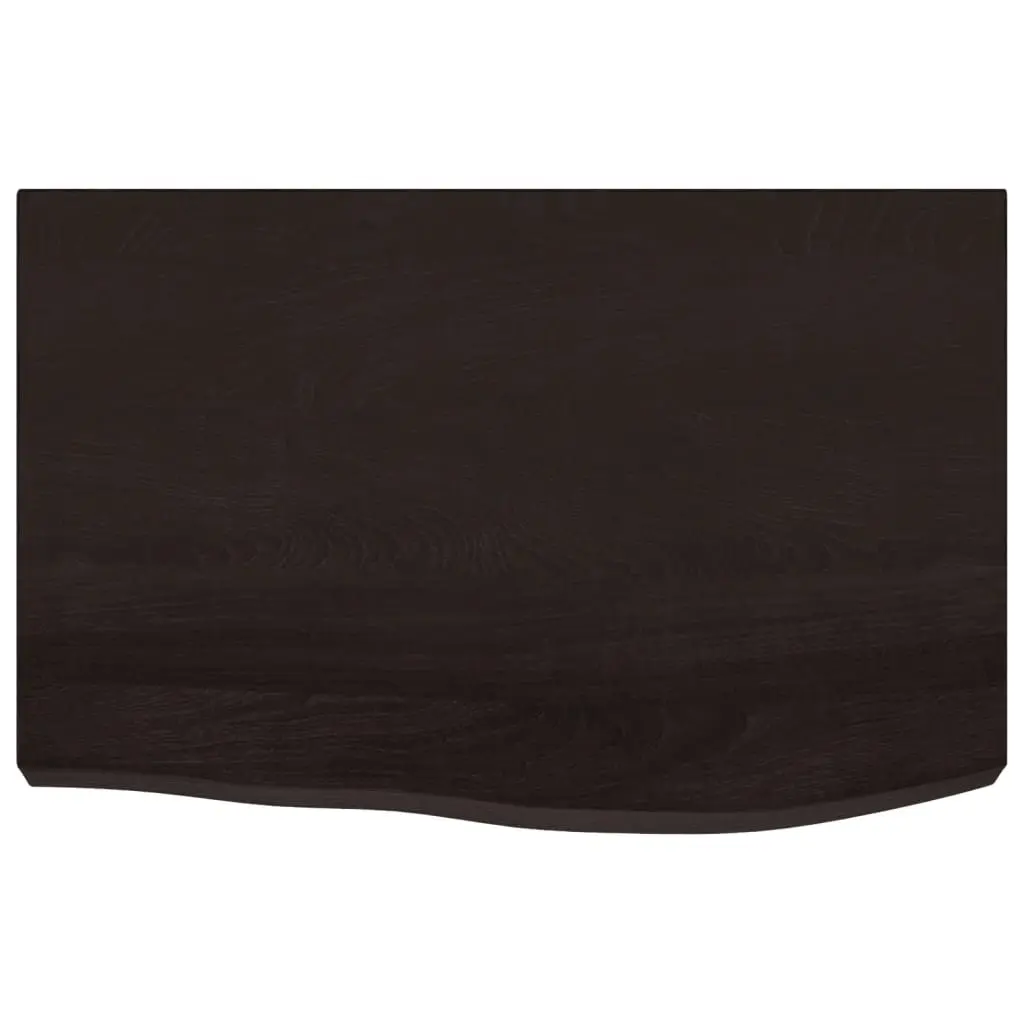 Bathroom Countertop Handmade Solid Oak Wood 60x50x4cm Dark Brown Vanity Top Worktop
