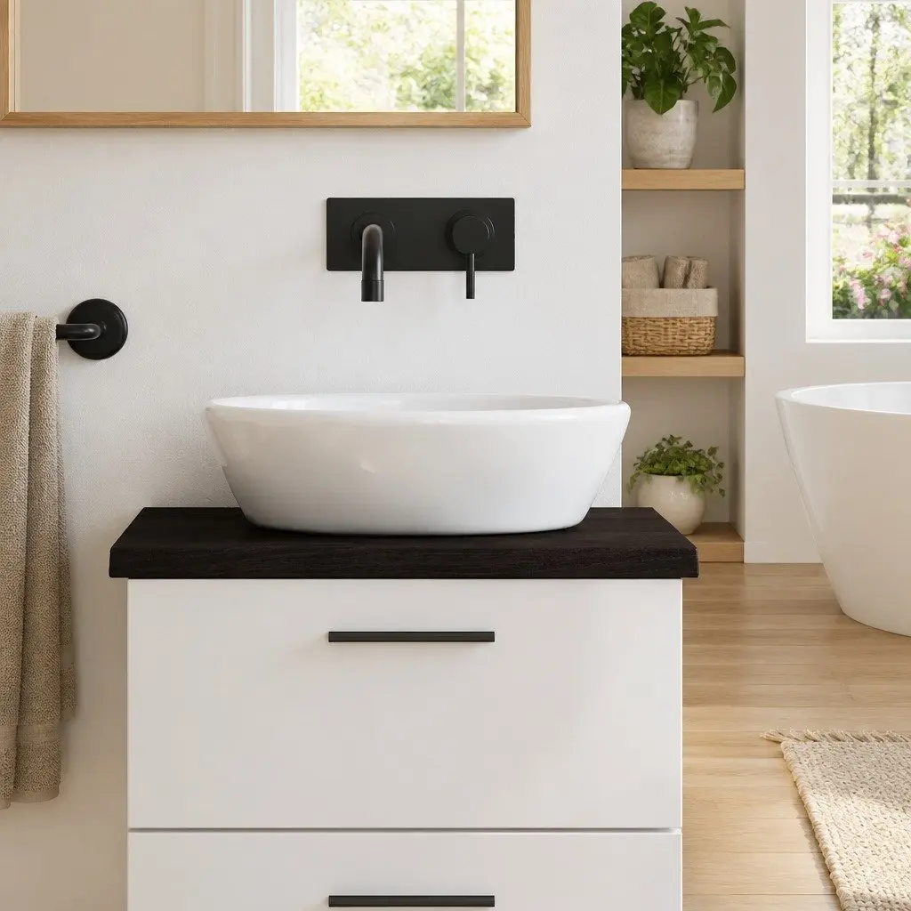 Solid Oak Countertop for Bathroom and More 60x60x4cm