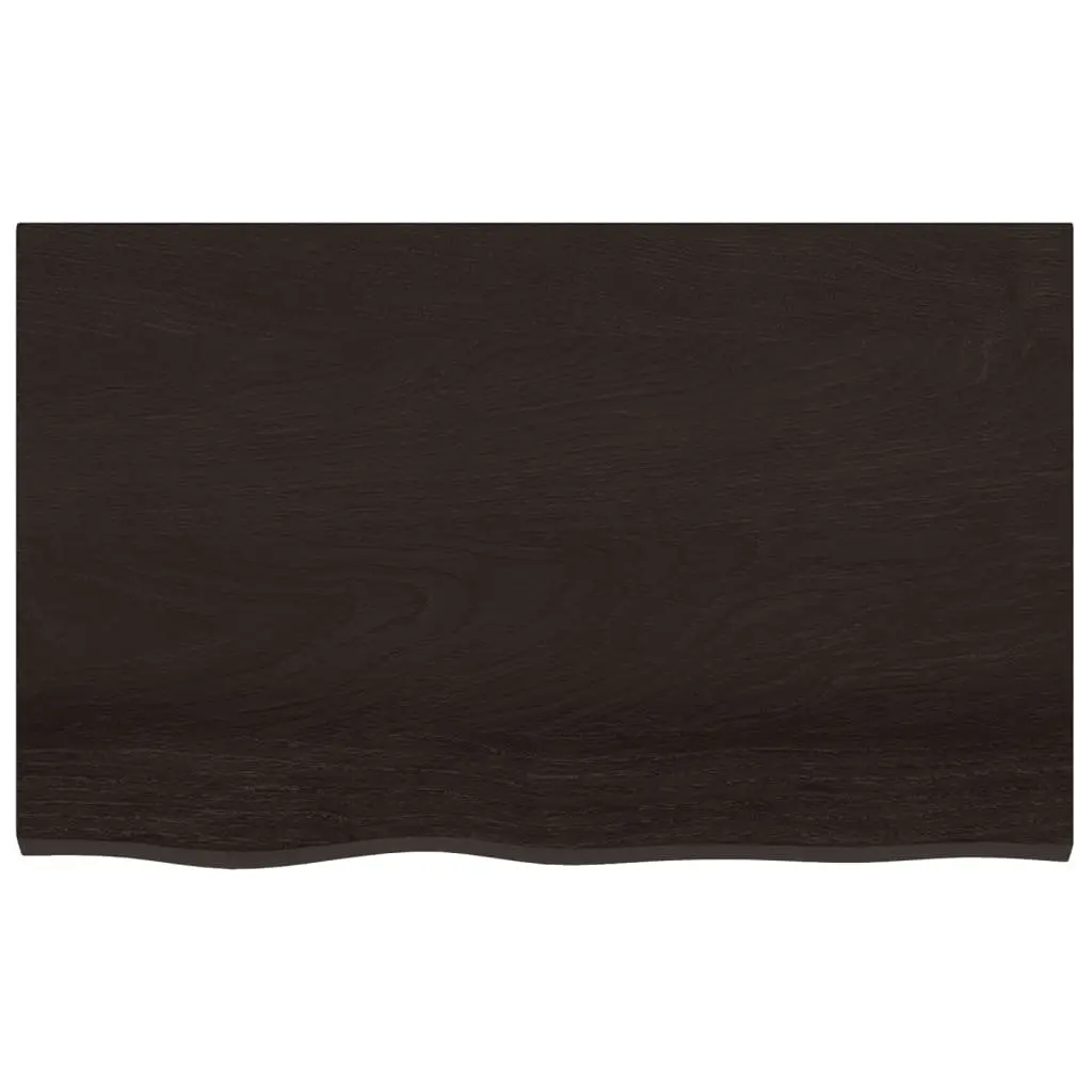 Bathroom Countertop Solid Oak Wood Dark Brown 80x50cm Handmade Worktop