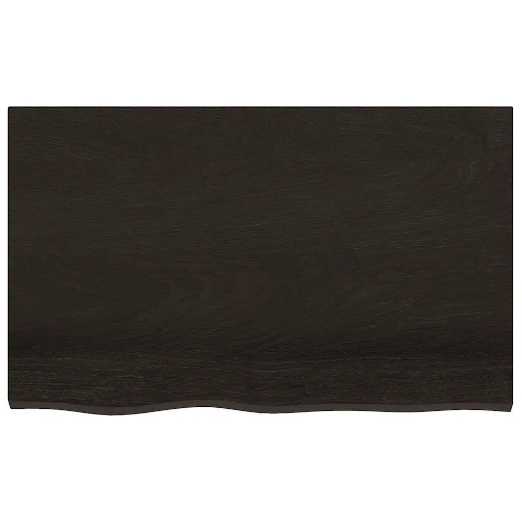 Bathroom Countertop Solid Oak Wood Dark Brown Treated Worktop 80x50cm