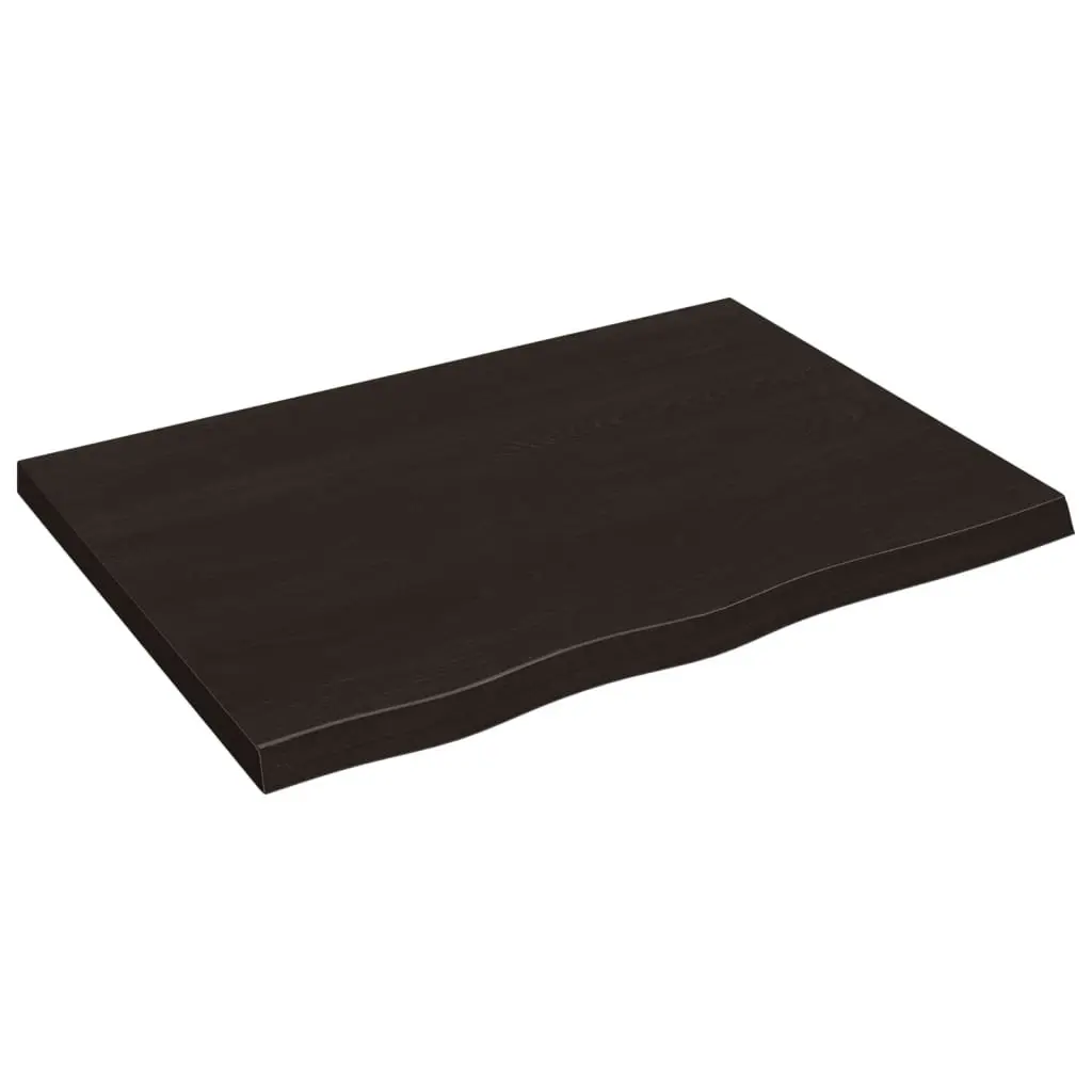 Bathroom Countertop Solid Oak Wood Dark Brown Worktop Vanity Top 80x60cm