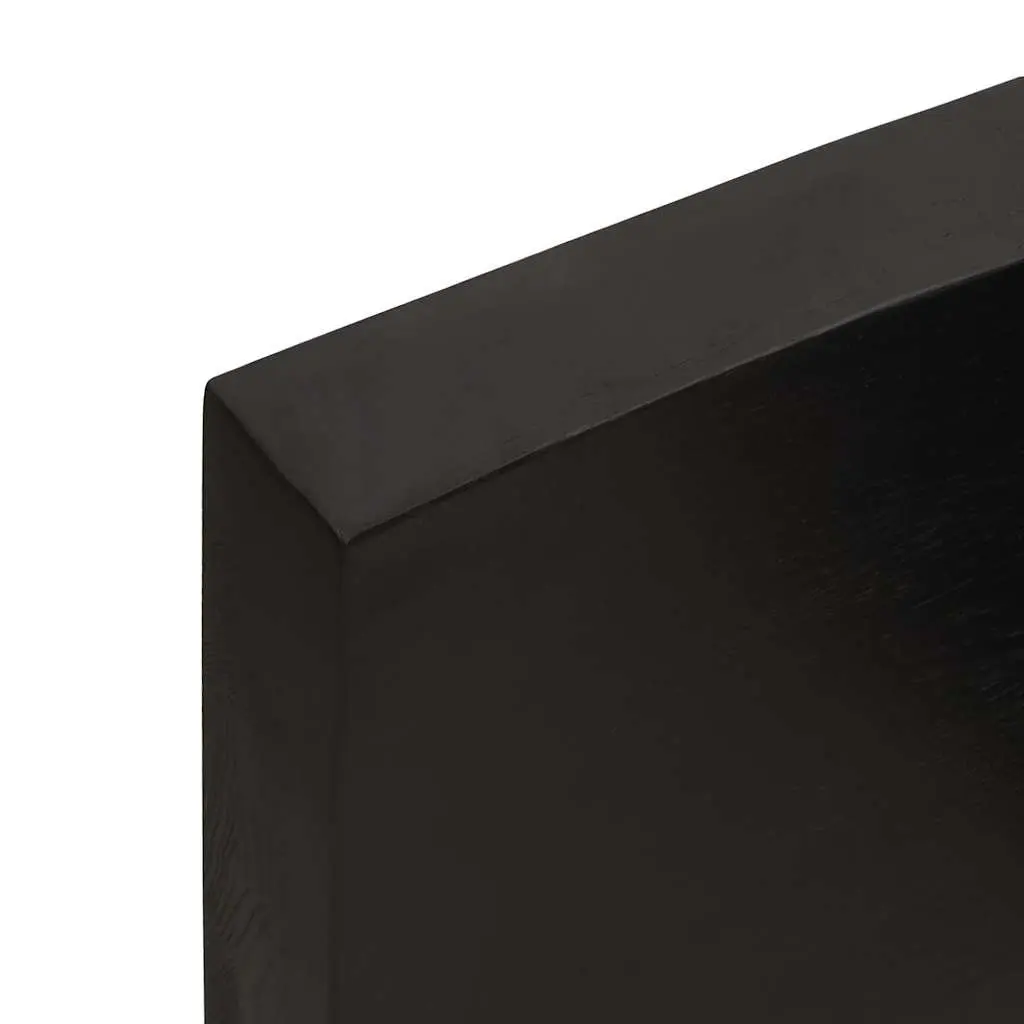 Bathroom Countertop Handmade Dark Brown Solid Oak Wood Live Edge Vanity Top 100x60x6cm