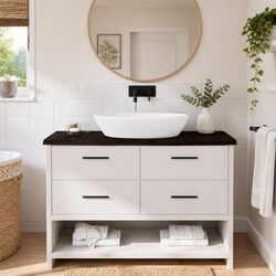 Practical Uses for Your Dark Brown Solid Wood Countertop 120x50x4cm