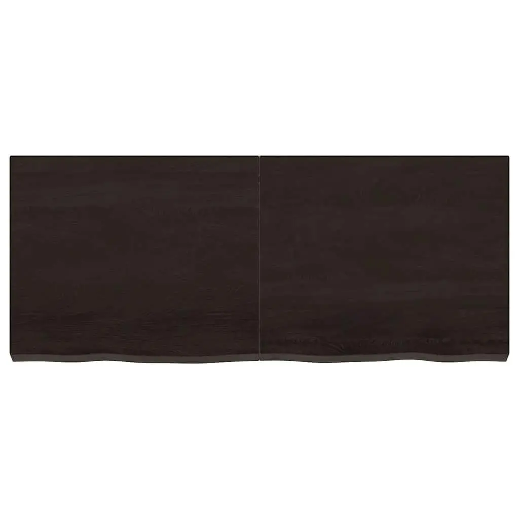 Bathroom Countertop Dark Brown Solid Oak Wood 120x50x6cm Handmade Live Edge Vanity Top