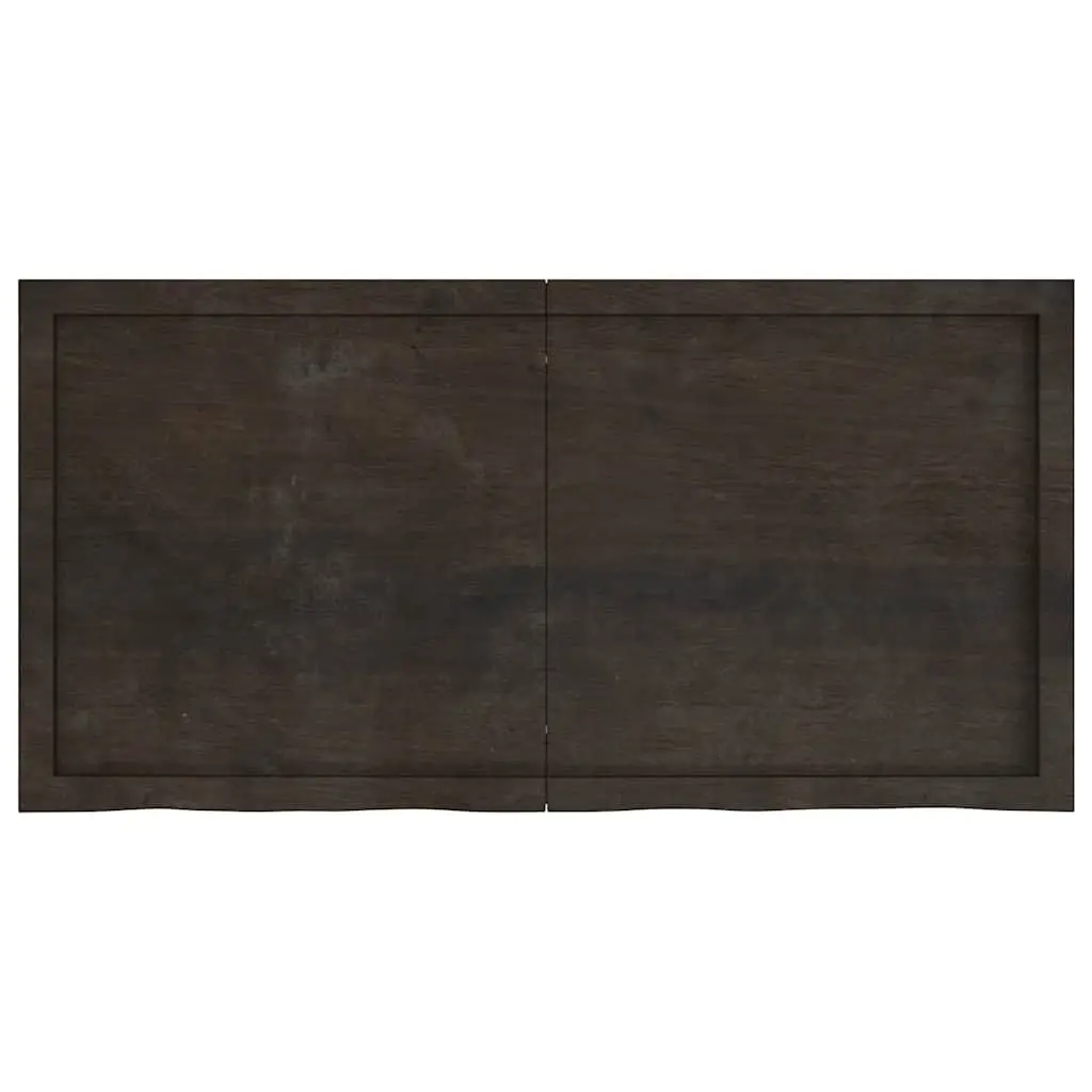Bathroom Countertop Solid Oak Wood 120x60x6 cm Dark Brown Treated