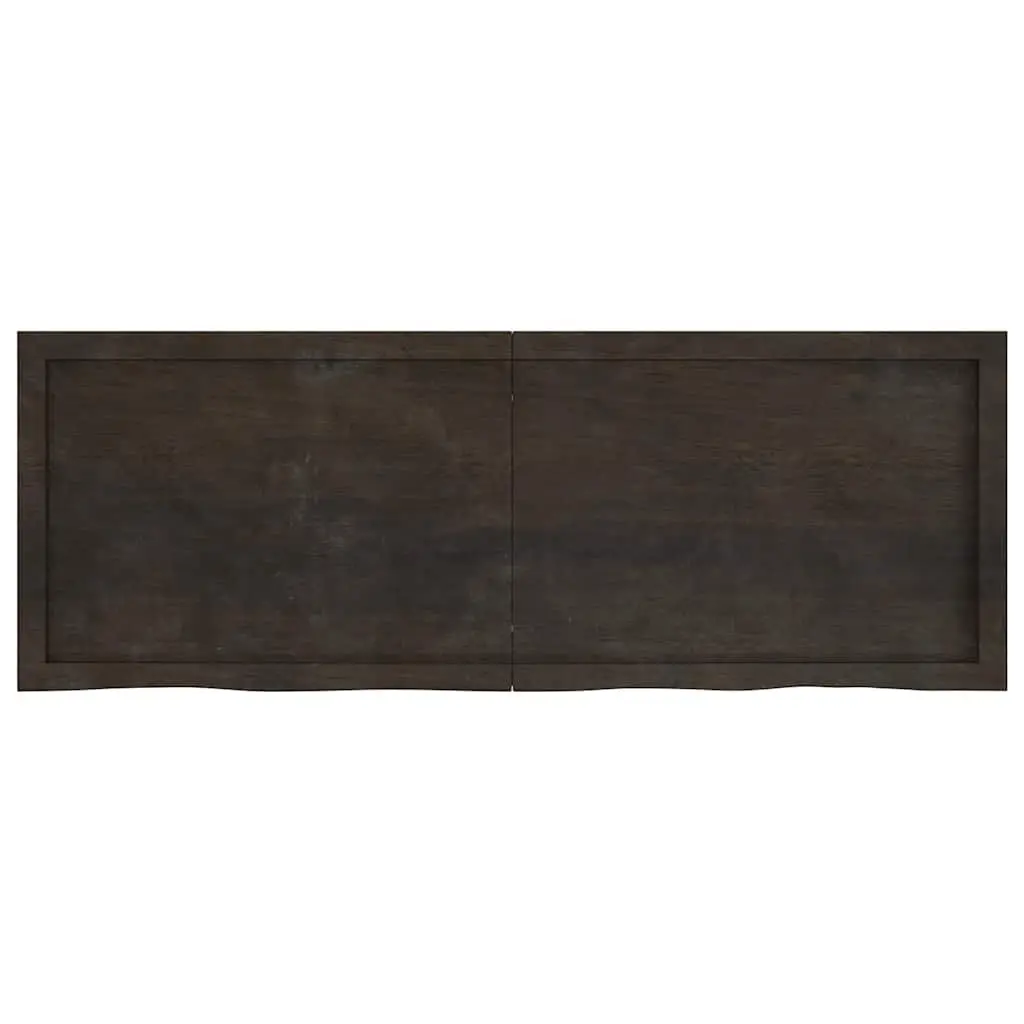 Solid Wood Bathroom Vanity Top Dark Brown 140x50cm Handmade Live Edge Countertop