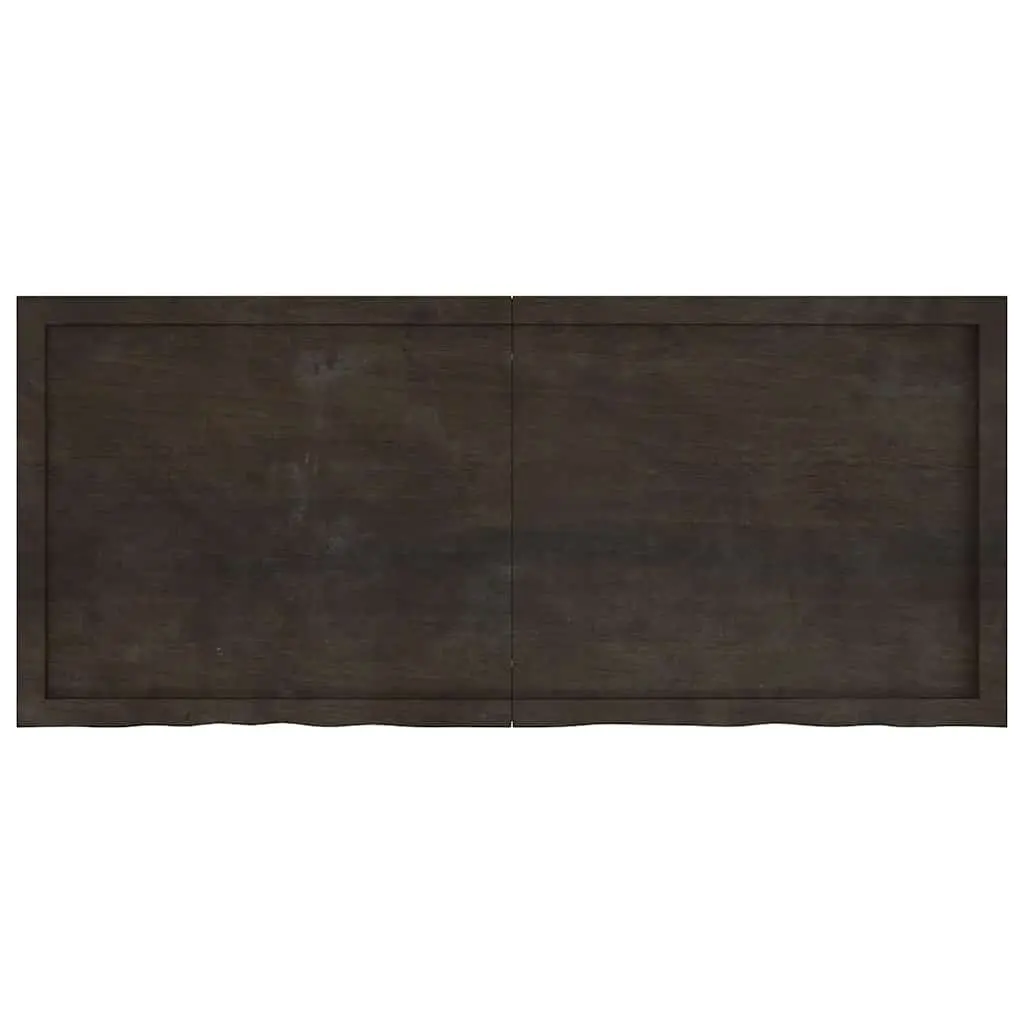 Bathroom Countertop Worktop Solid Oak Wood Dark Brown 140x60x4 cm Treated