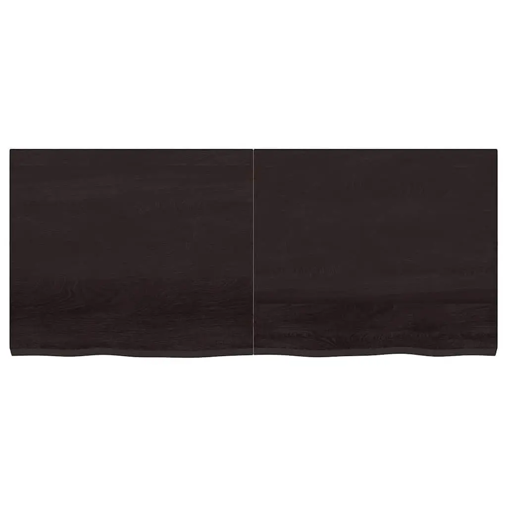 Bathroom Countertop Worktop Solid Oak Wood Dark Brown 140x60x4 cm Treated