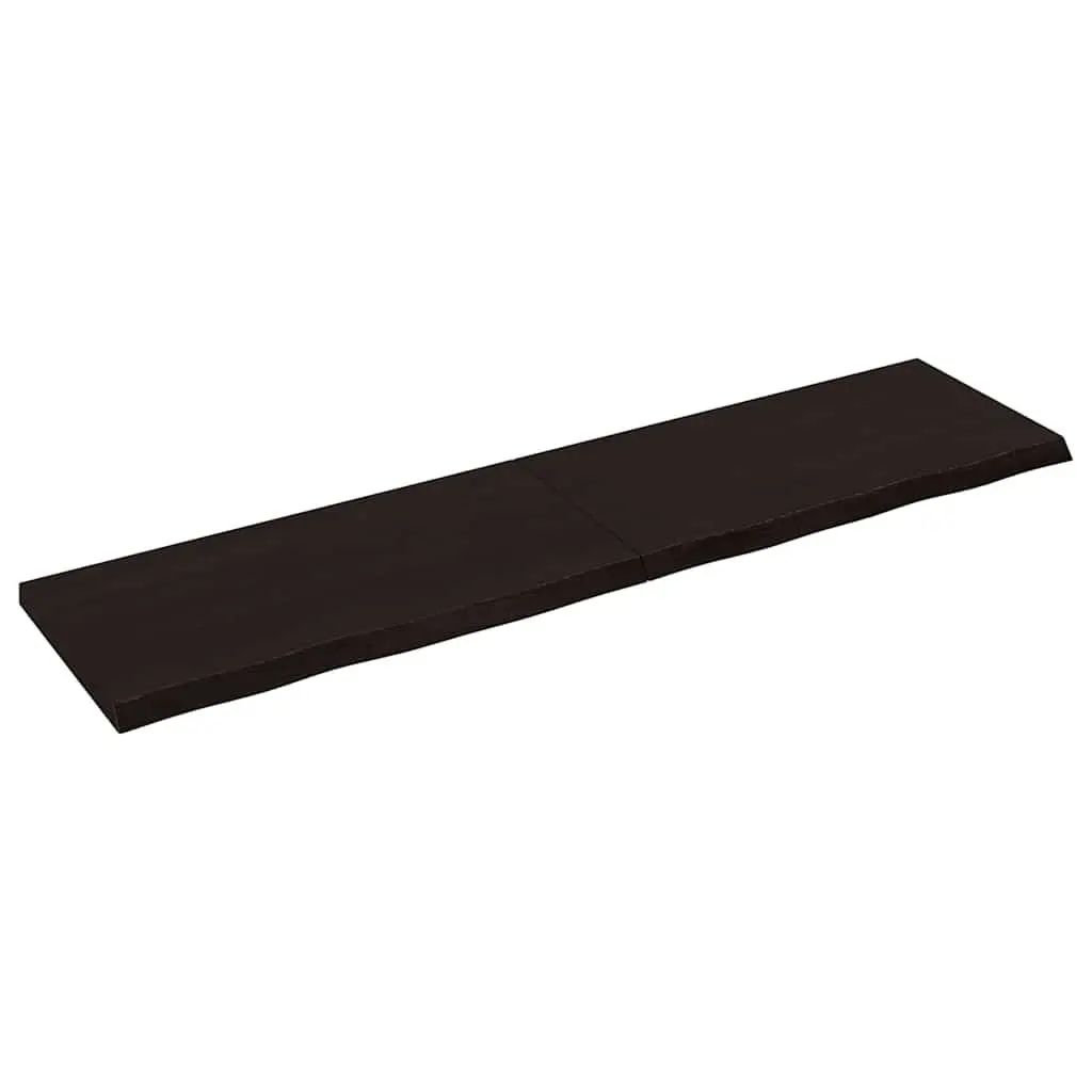 Bathroom Countertop Solid Oak Dark Brown 160x40x4cm