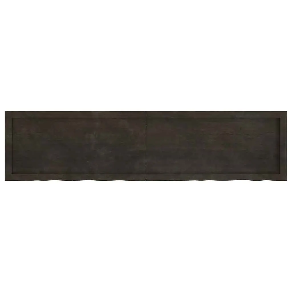Bathroom Countertop Solid Oak Dark Brown 160x40x4cm