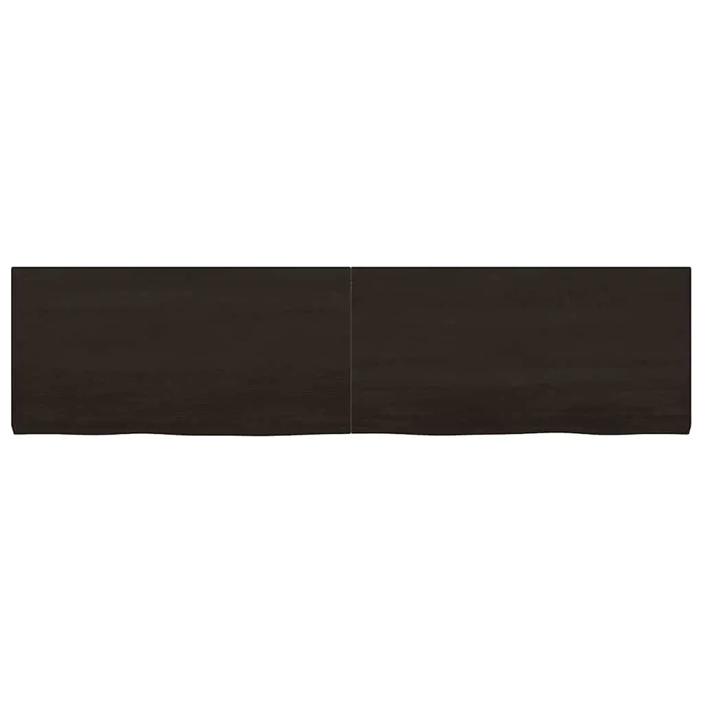 Bathroom Countertop Solid Oak Dark Brown 160x40x4cm