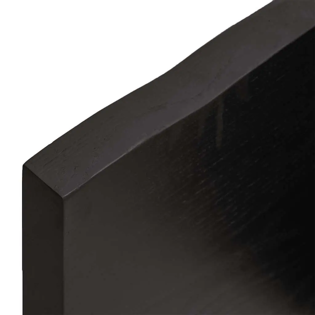 Bathroom Countertop Solid Oak Dark Brown 160x40x4cm