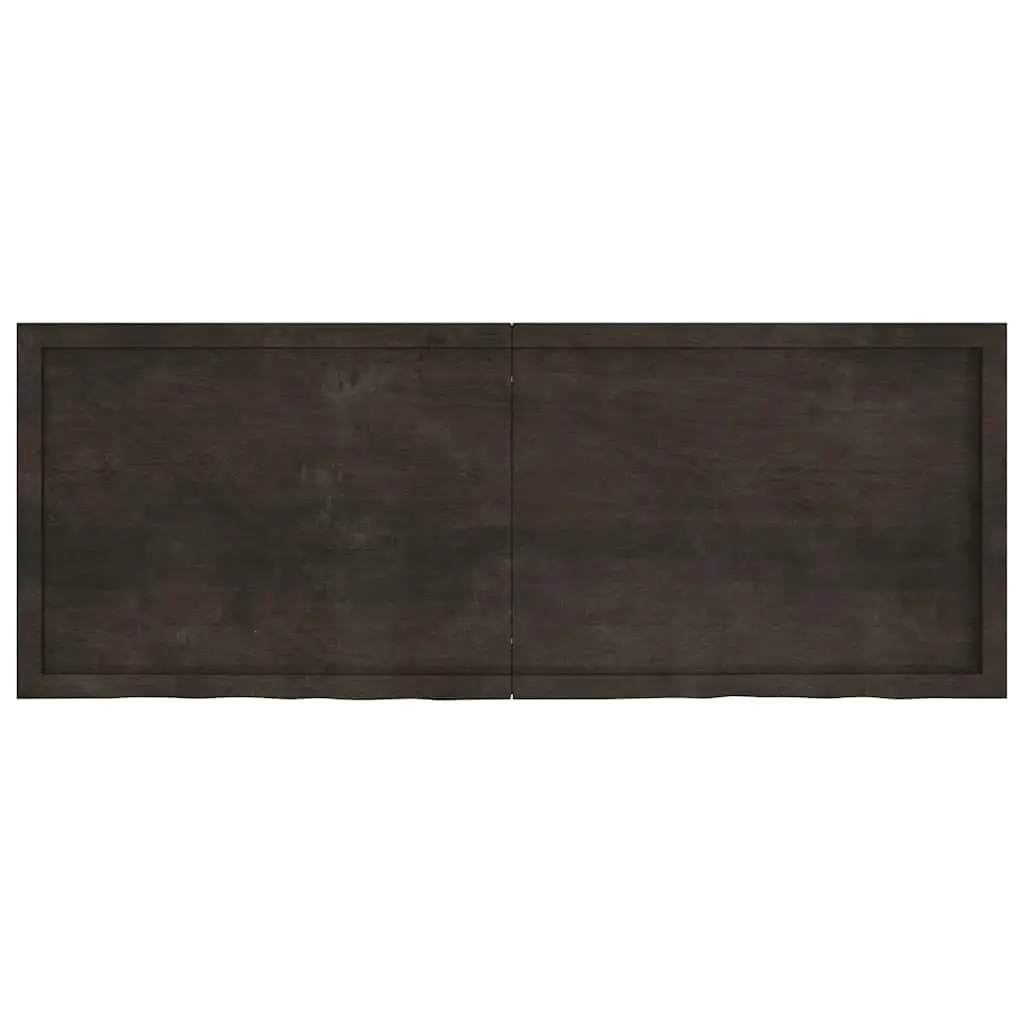 Bathroom Countertop Solid Oak Wood Dark Brown Treated 160x60cm Worktop Top