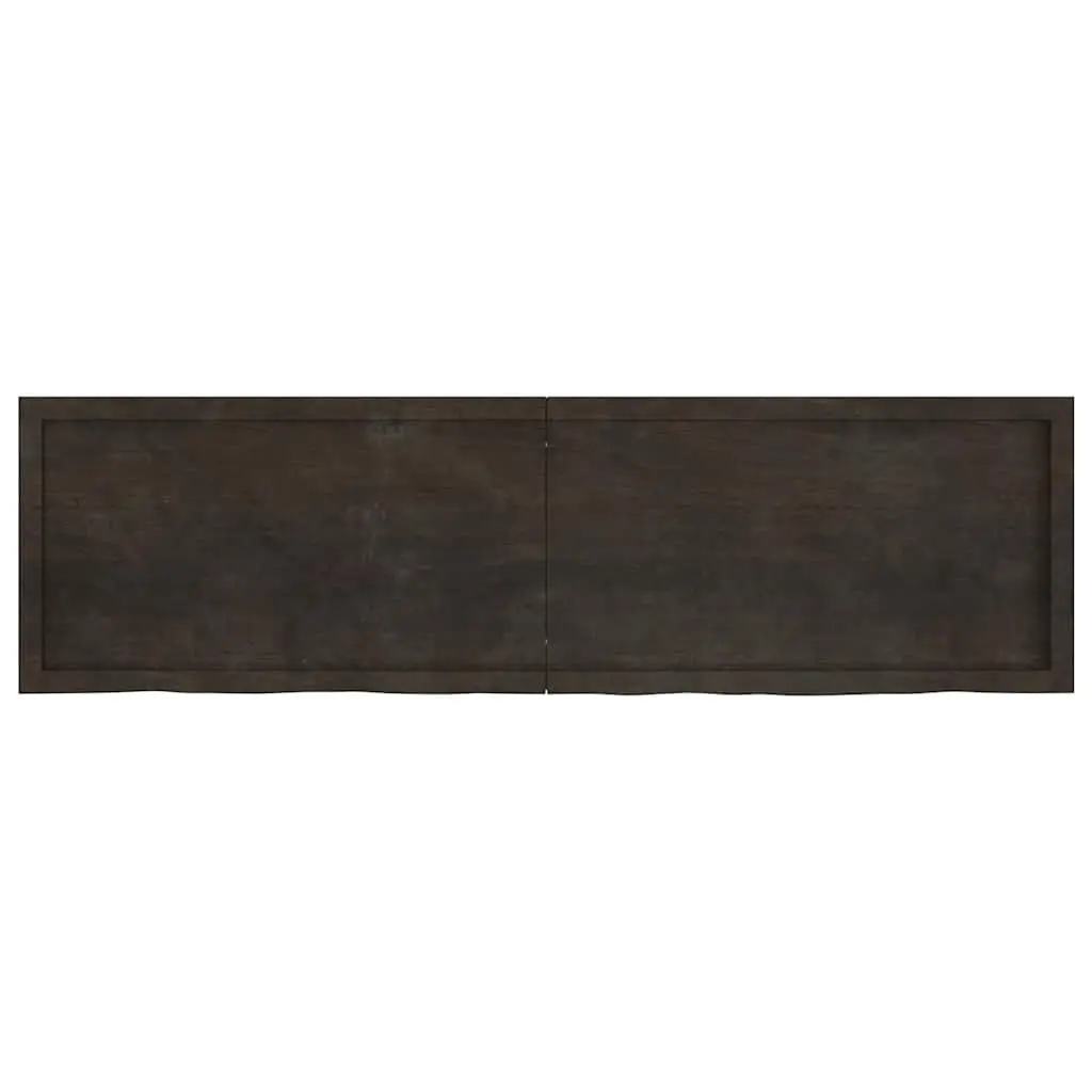 Bathroom Countertop Solid Oak Wood 180x50x4cm Dark Brown Vanity Top Desk