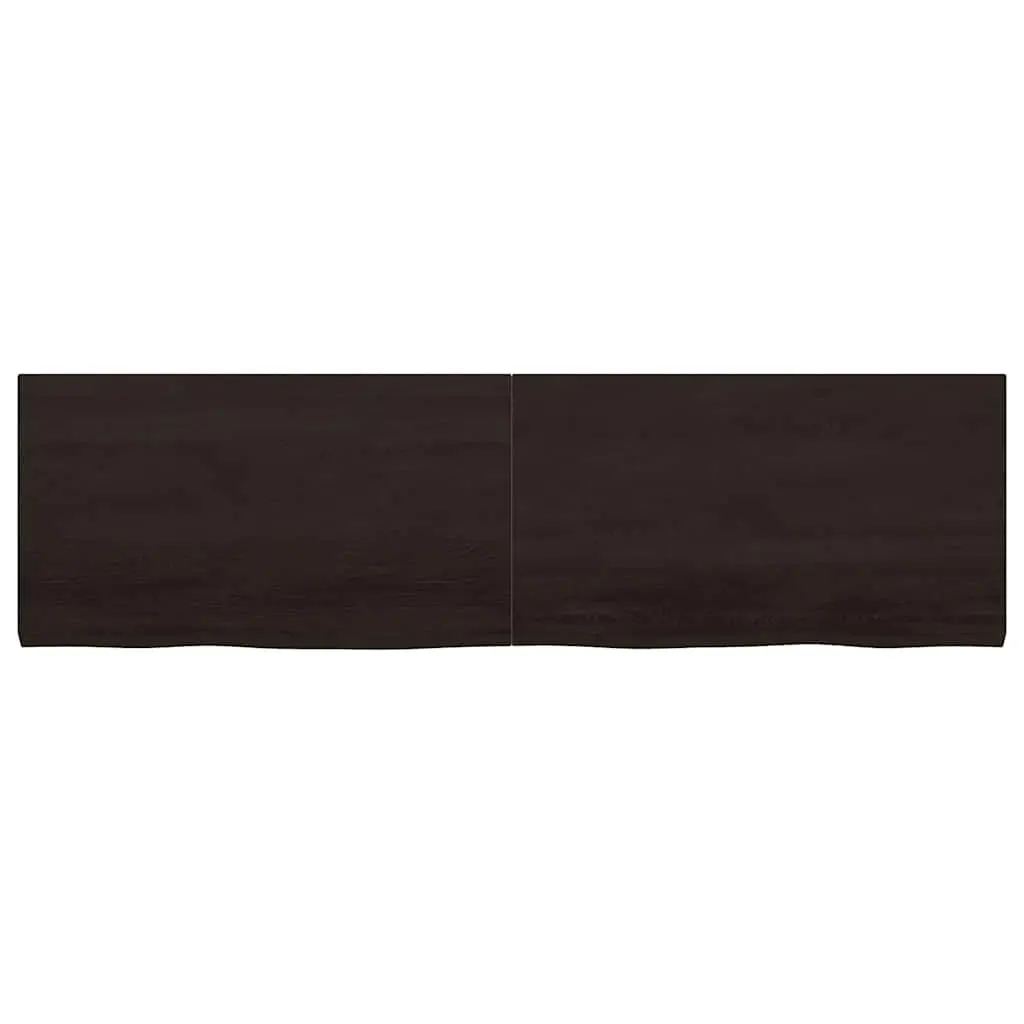 Bathroom Countertop Solid Oak Wood 180x50x4cm Dark Brown Vanity Top Desk