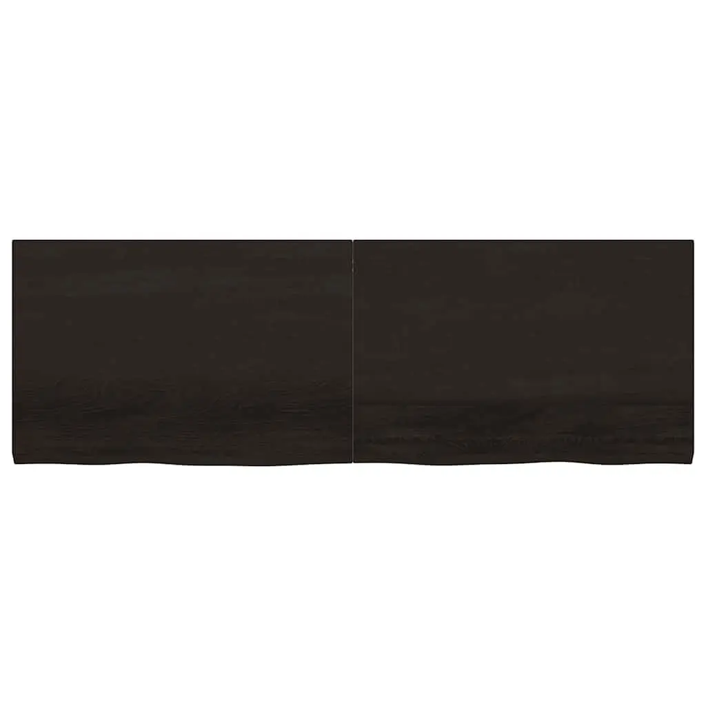 Bathroom Countertop Solid Oak Wood Worktop Dark Brown Treated 180x60x4cm