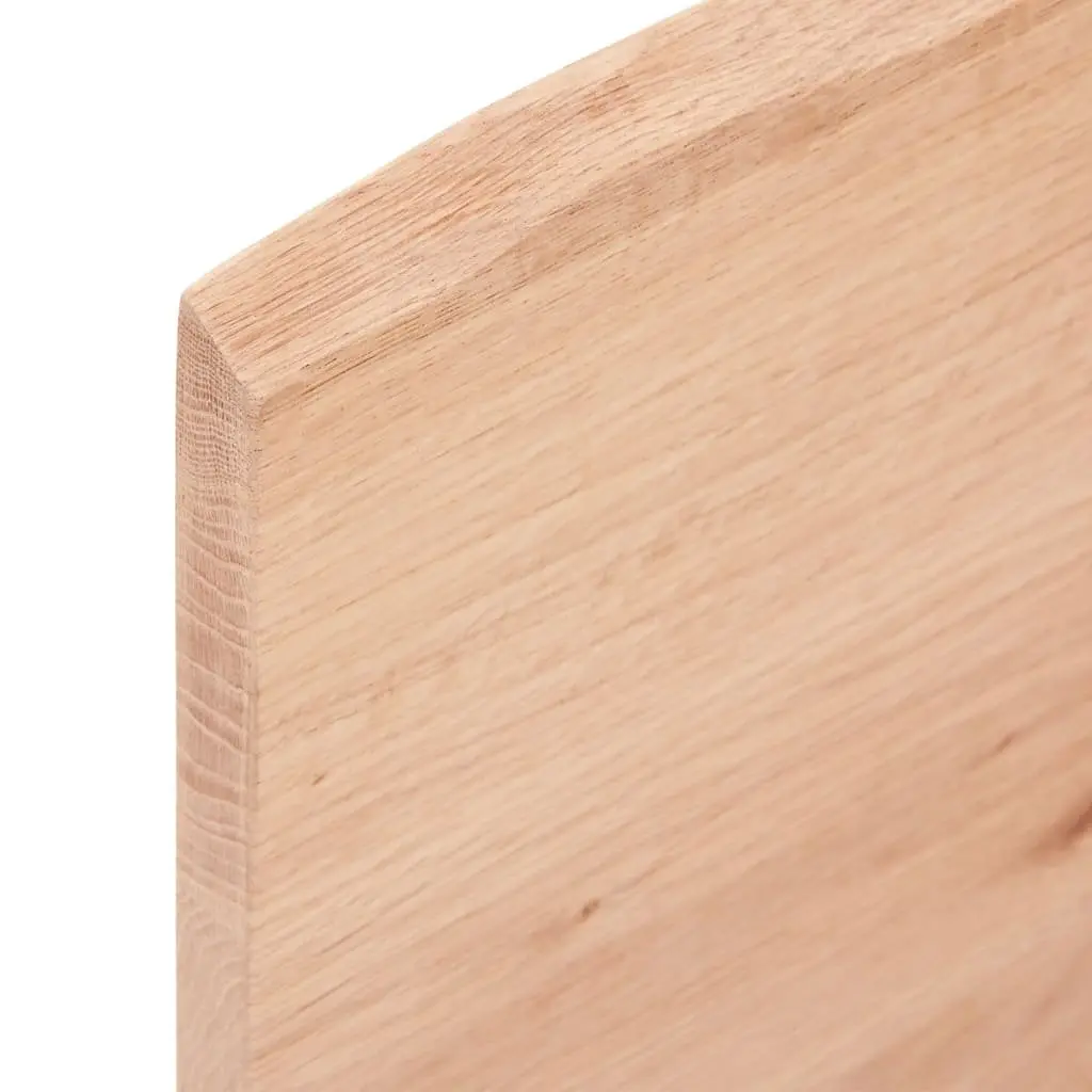 Table Top Solid Oak Wood 80x60x2 cm Light Brown Varnished Handcrafted Live Edge