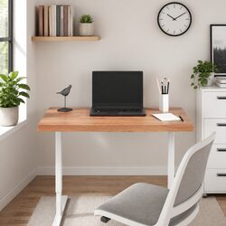 Solid Oak Wood Table Top 80x60cm Brown Treated Surface Replacement Kitchen Desk