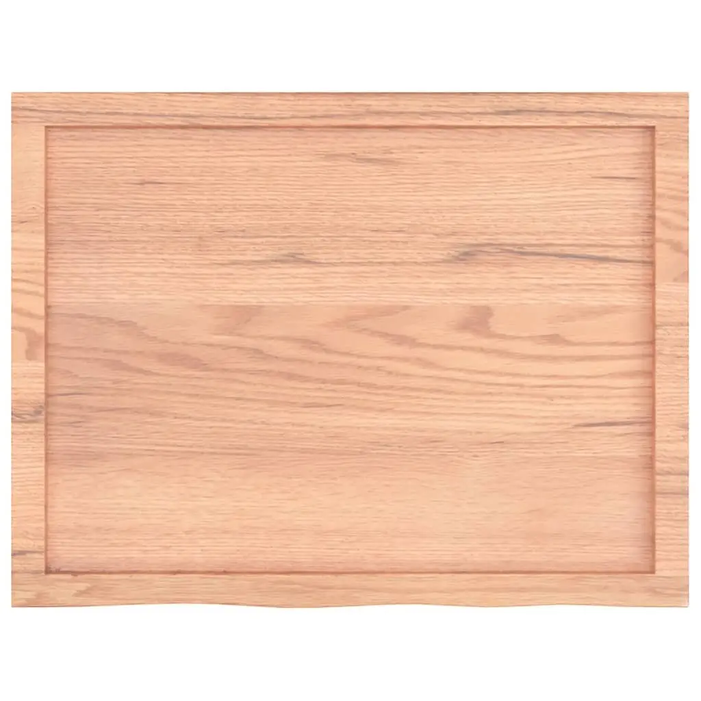 Solid Oak Wood Table Top 80x60cm Brown Treated Surface Replacement Kitchen Desk